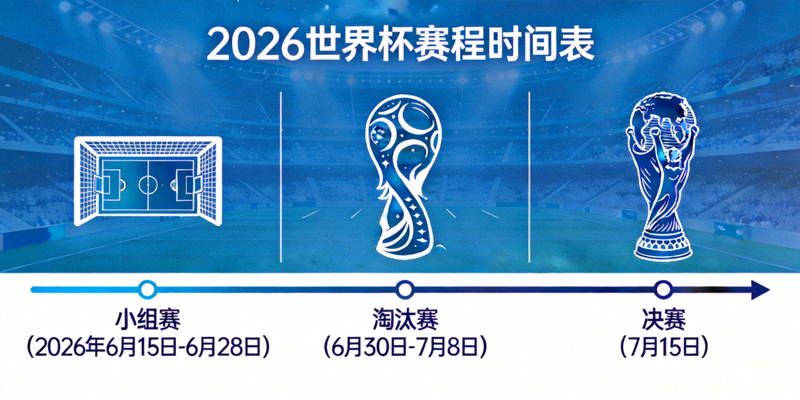 2026世界杯赛程时间表全图可视化展示 - 小组赛、淘汰赛、决赛时间轴